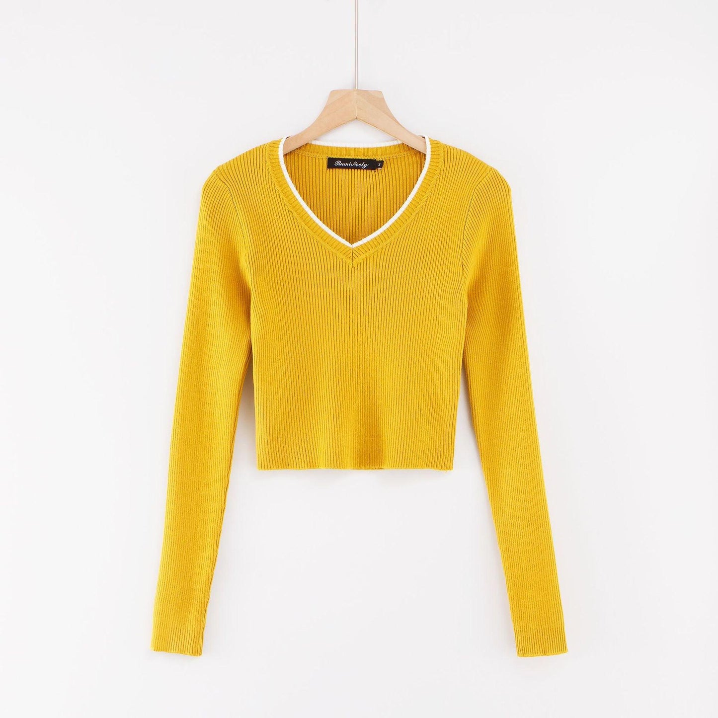 Solid Color Long-Sleeved Top For Outer Wear - Cruish Home