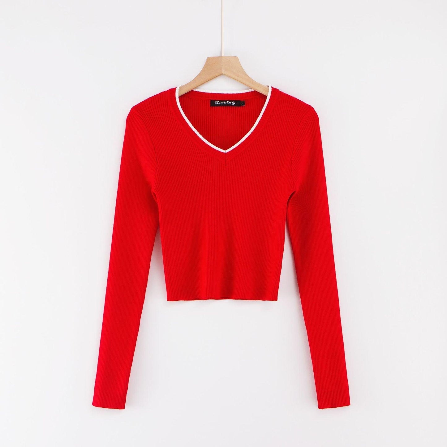 Solid Color Long-Sleeved Top For Outer Wear - Cruish Home