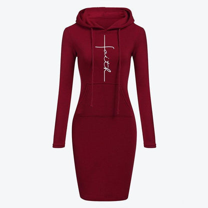 Autumn Winter Women Hoodies Sweatshirts Long-sleeved Dress - Cruish Home