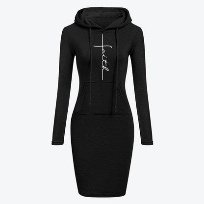 Autumn Winter Women Hoodies Sweatshirts Long-sleeved Dress - Cruish Home