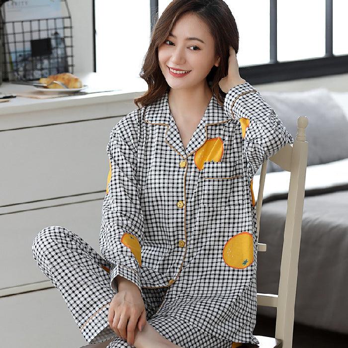 Women's Long-sleeved Pajamas Korean Style Large Size Plus Fat To Increase Leisure And Loose - Cruish Home