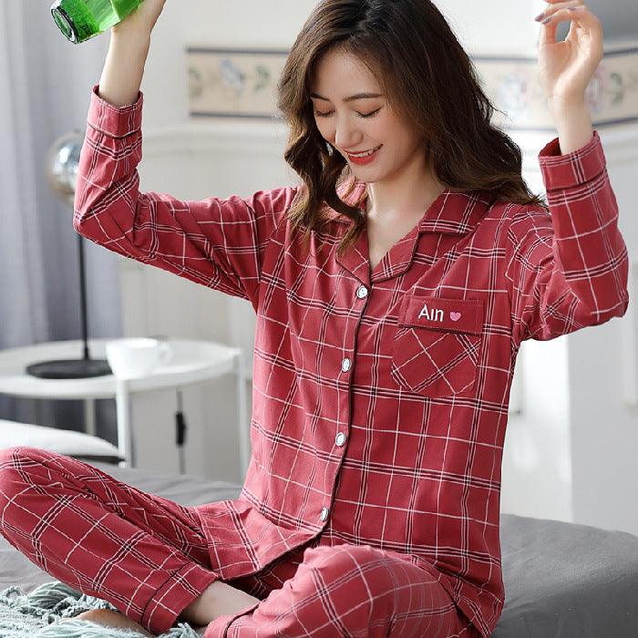 Women's Long-sleeved Pajamas Korean Style Large Size Plus Fat To Increase Leisure And Loose - Cruish Home