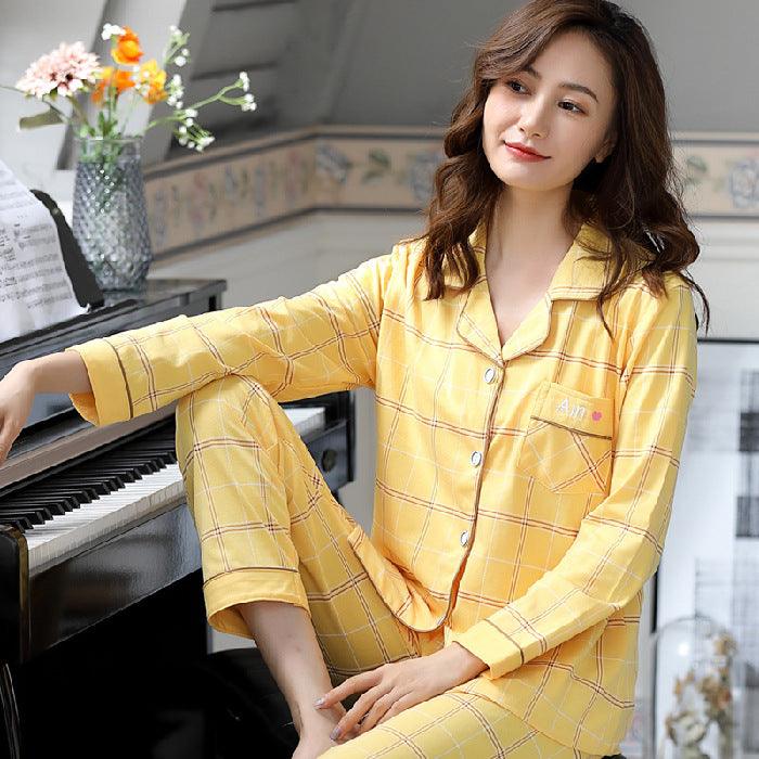 Women's Long-sleeved Pajamas Korean Style Large Size Plus Fat To Increase Leisure And Loose - Cruish Home