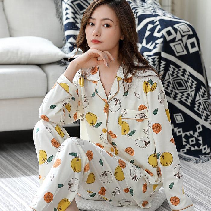 Women's Long-sleeved Pajamas Korean Style Large Size Plus Fat To Increase Leisure And Loose - Cruish Home