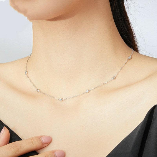 Simple Zircon Necklace Platinum Plated Fashion - Cruish Home