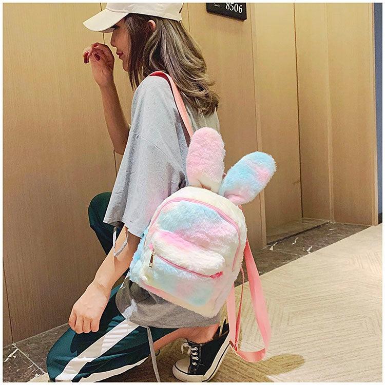 New Style Plush Bunny Ears Backpack Female Backpack - Cruish Home