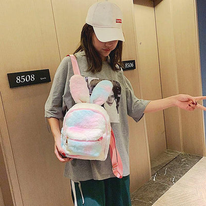 New Style Plush Bunny Ears Backpack Female Backpack - Cruish Home