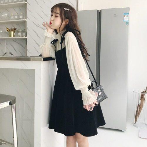 Fashionable Cute Slim Suspender Dress Suit - Cruish Home