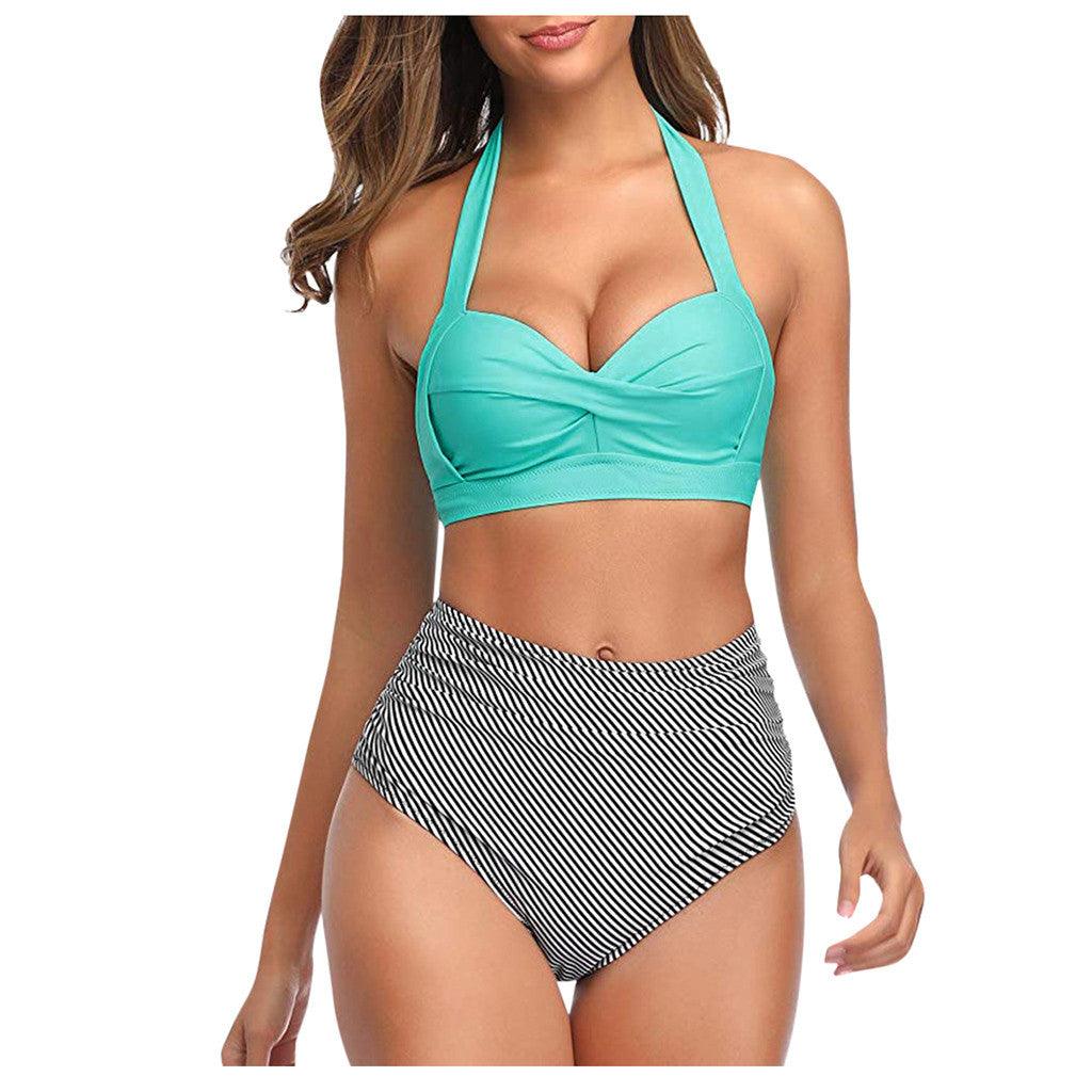 European And American New Bikini Hot Style Fashion Sexy Digital High Waist - Cruish Home