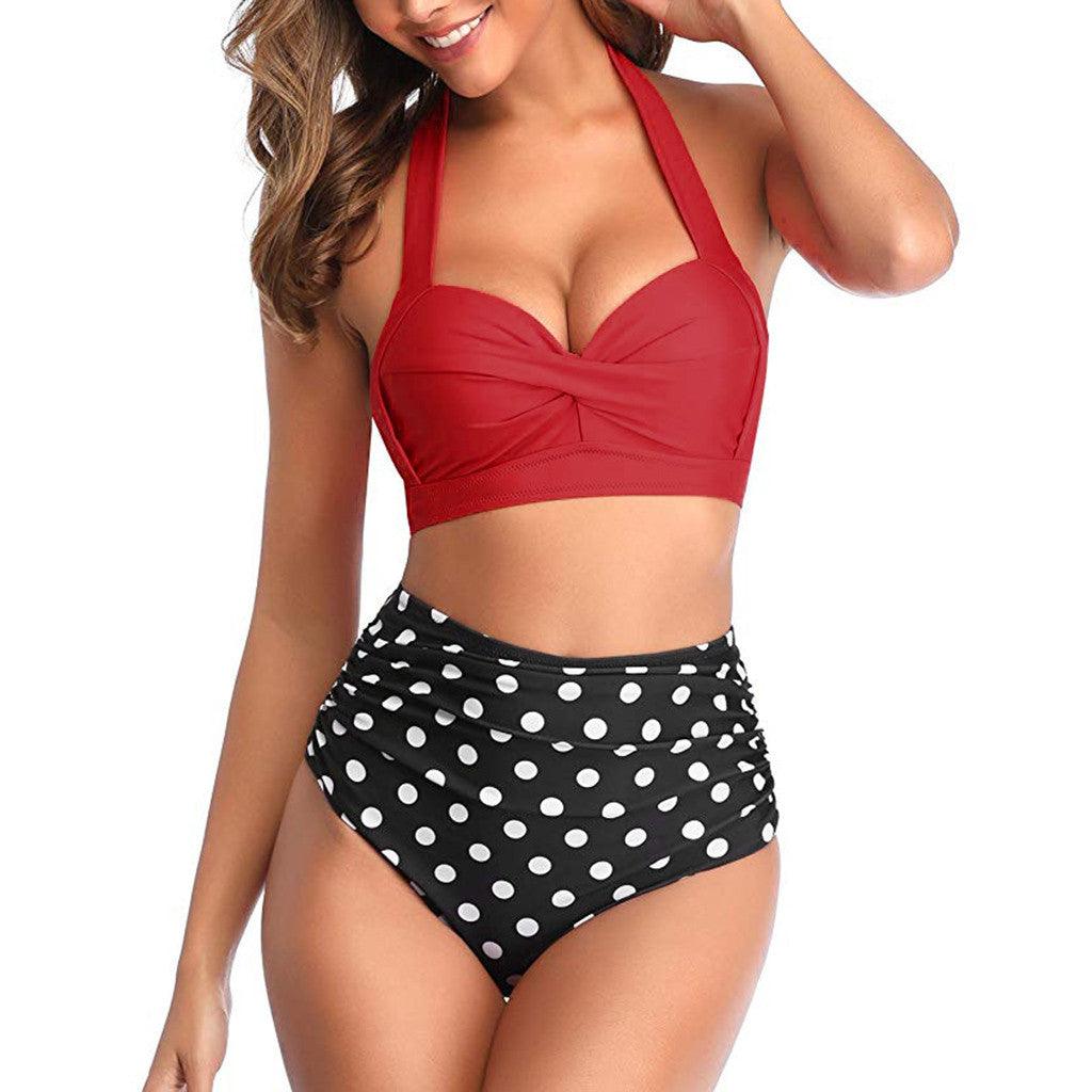 European And American New Bikini Hot Style Fashion Sexy Digital High Waist - Cruish Home