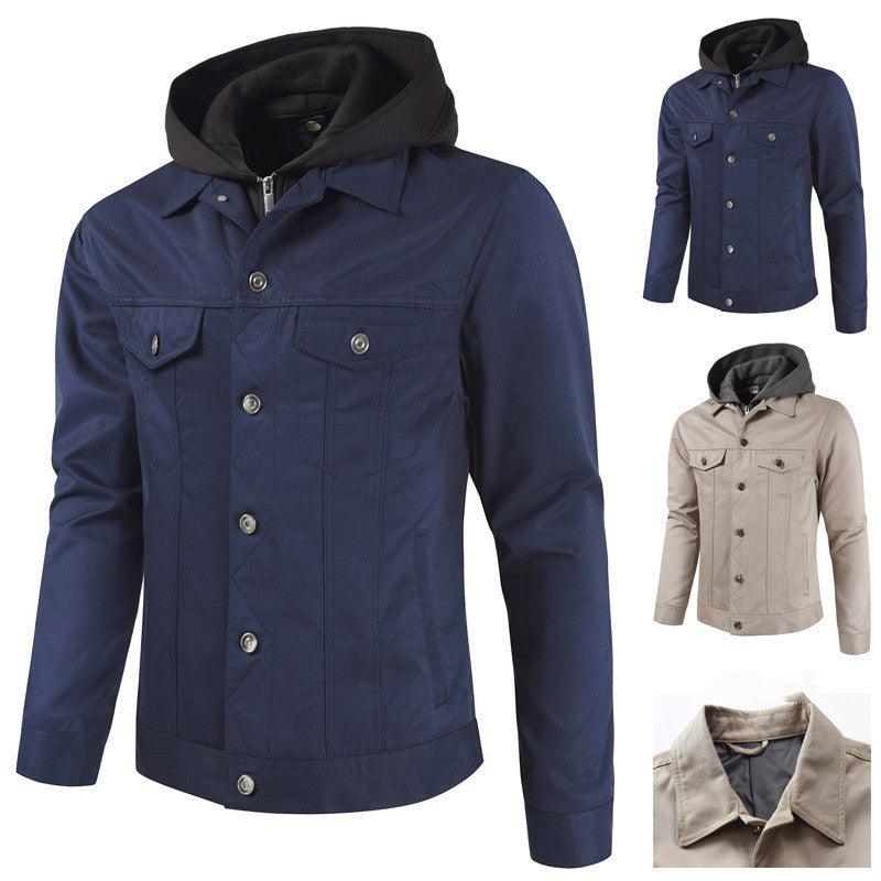 Single-breasted Casual Youth Jacket With Detachable Collar - Cruish Home