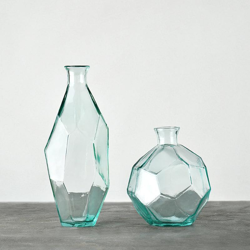 Simple Environmental Protection Handmade Glass Polygonal Vase Flower Insert - Cruish Home