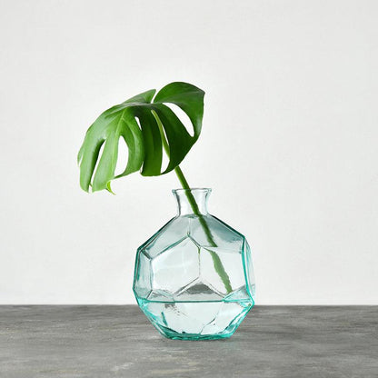 Simple Environmental Protection Handmade Glass Polygonal Vase Flower Insert - Cruish Home