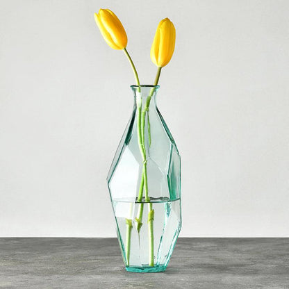 Simple Environmental Protection Handmade Glass Polygonal Vase Flower Insert - Cruish Home