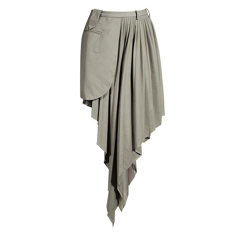 Asymmetrical Skirt Design Leaky Waist Fried Street Fashion Suit - Cruish Home