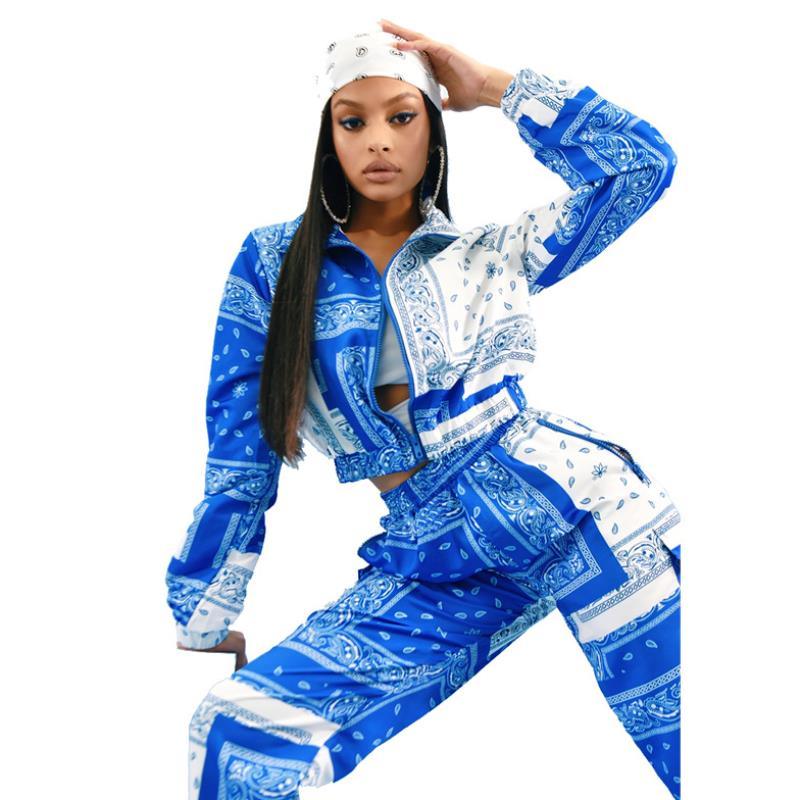 Fashion Printed Loose Two Piece Women's Suit - Cruish Home