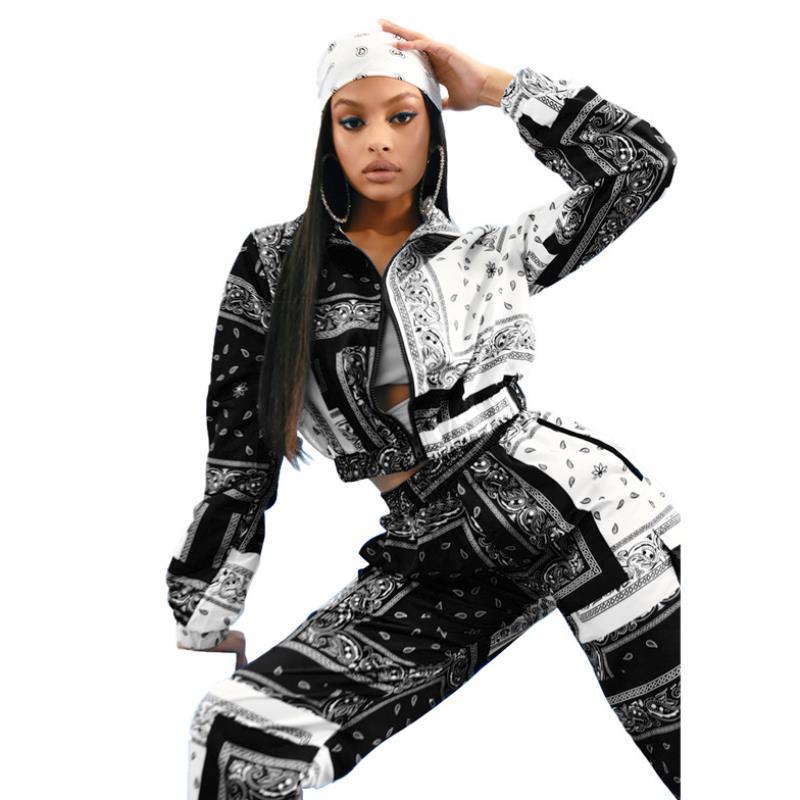 Fashion Printed Loose Two Piece Women's Suit - Cruish Home