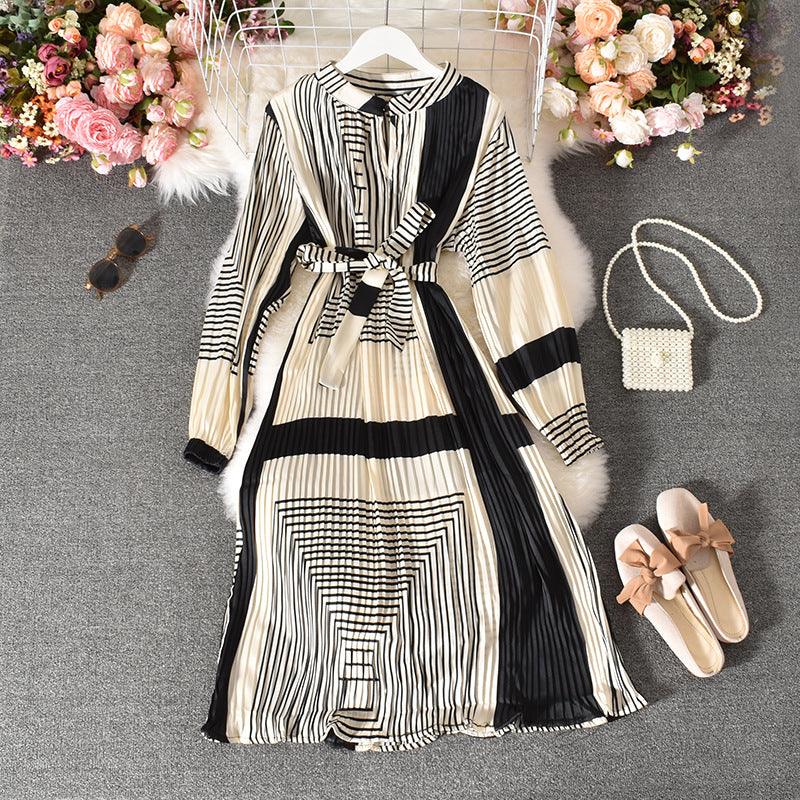 Hong Kong-Style Retro Lace-Up Dress - Cruish Home