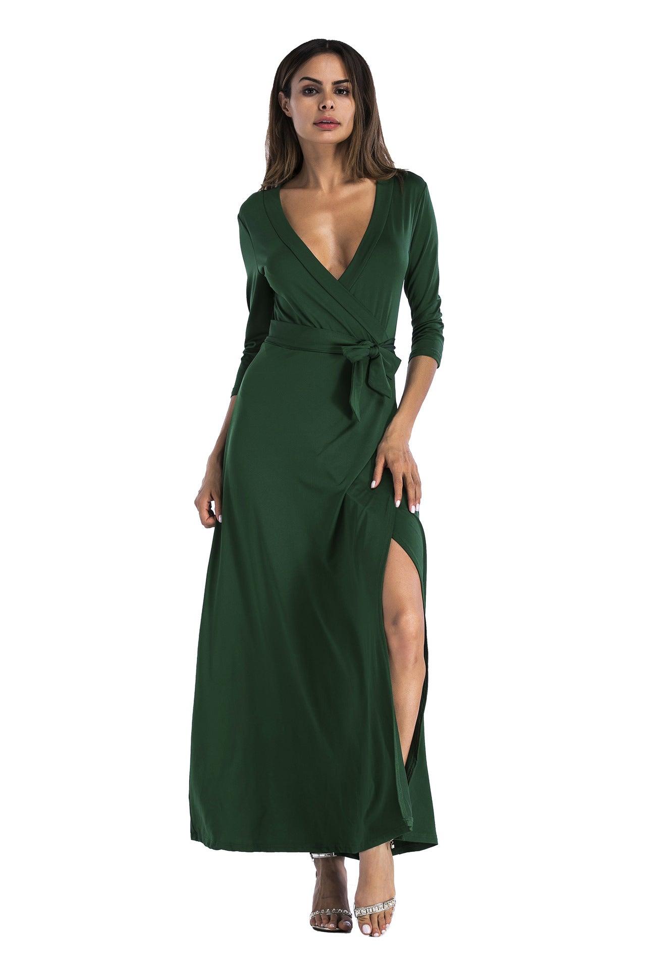 Fashionable Deep V Neck Sexy Dress - Cruish Home