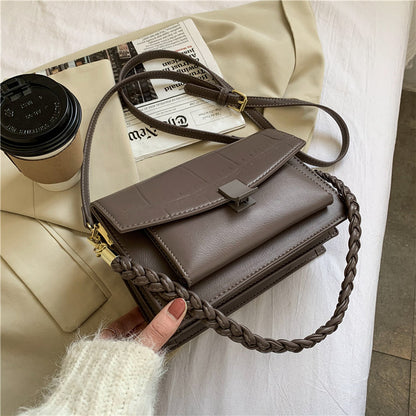 One Shoulder Messenger Small Square Bag Stone Pattern Female Bag