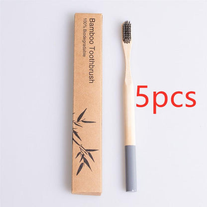 Natural bamboo handle round bamboo toothbrush - Cruish Home