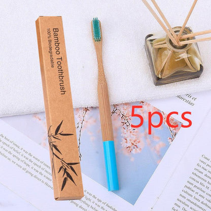 Natural bamboo handle round bamboo toothbrush - Cruish Home