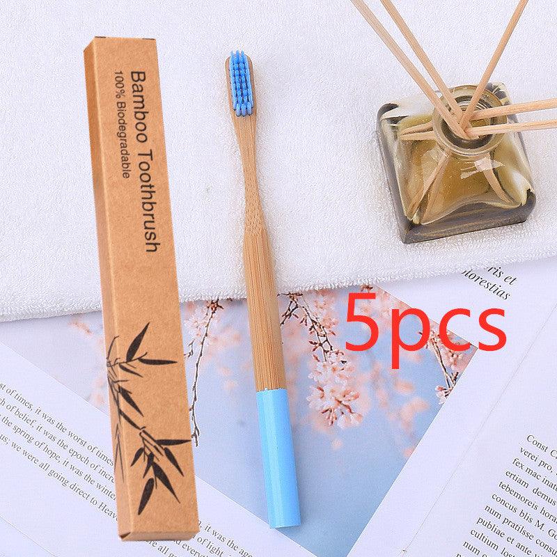 Natural bamboo handle round bamboo toothbrush - Cruish Home