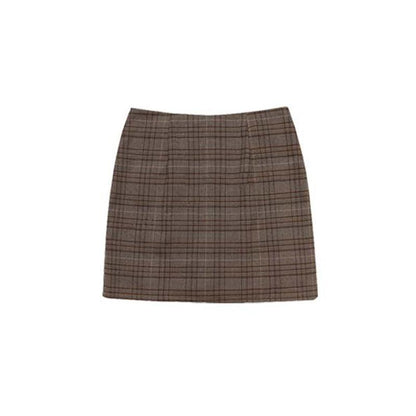 Fashion Women's Retro Checkered Suit Skirt - Cruish Home