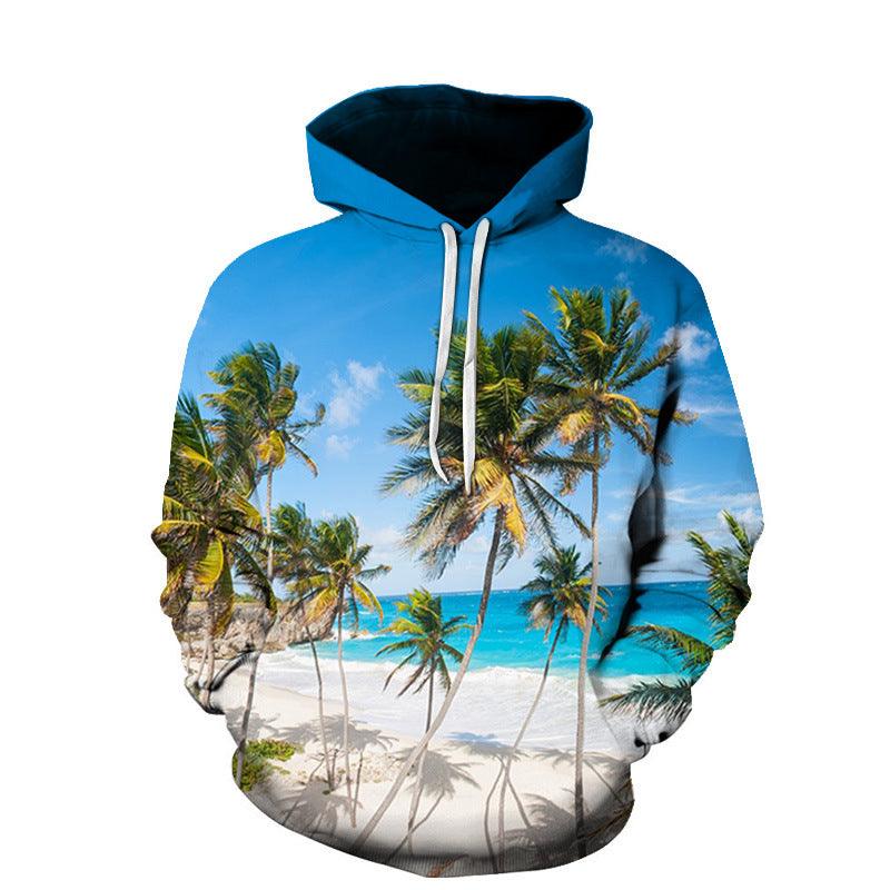 Beach Maple Leaf Couples Sport Sweaters Men And Women Casual Hoodies - Cruish Home