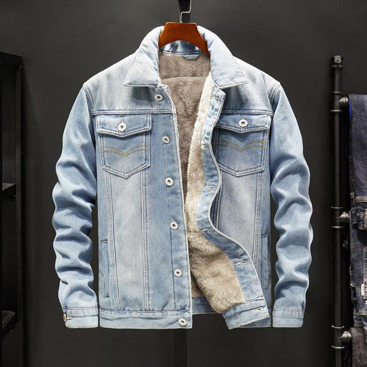 Denim Jacket Men Korean Gown Trend Denim Jacket Men's Top Clothes Casual Jacket - Cruish Home