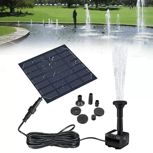 Solar Panel Powered Water Fountain Pool Pond Garden Water Sprinkler Sprayer with Water Pump & 3 Spray Heads - Cruish Home