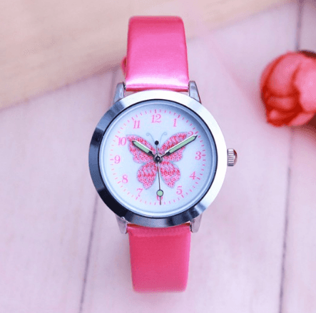 Children's Watches Kids Quartz Watch Student Girls Quartz-watch Cute Colorful Butterfly Dial Waterproof Watch - Cruish Home