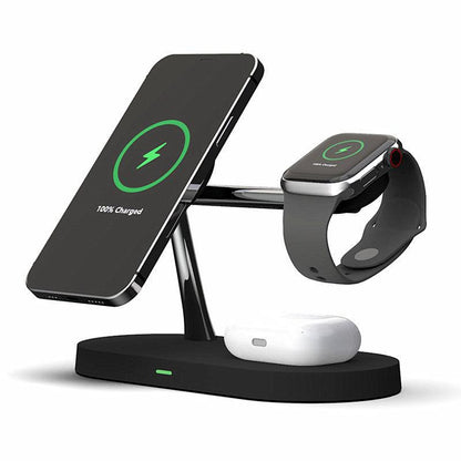 Multifunctional Five-In-One Magnetic Wireless Charging Watch Headset Desktop Mobile Phone Holder Charger 15W Fast Charge - Cruish Home