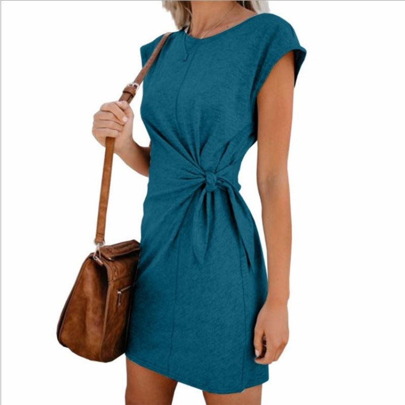 Round Neck Short Sleeve Dress - Cruish Home