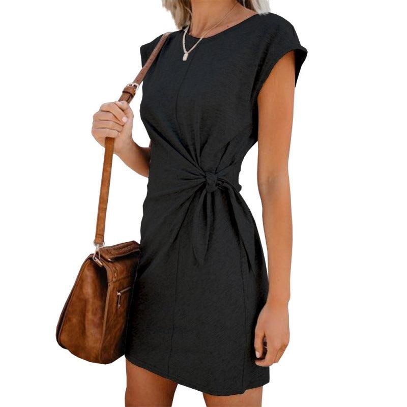 Round Neck Short Sleeve Dress - Cruish Home