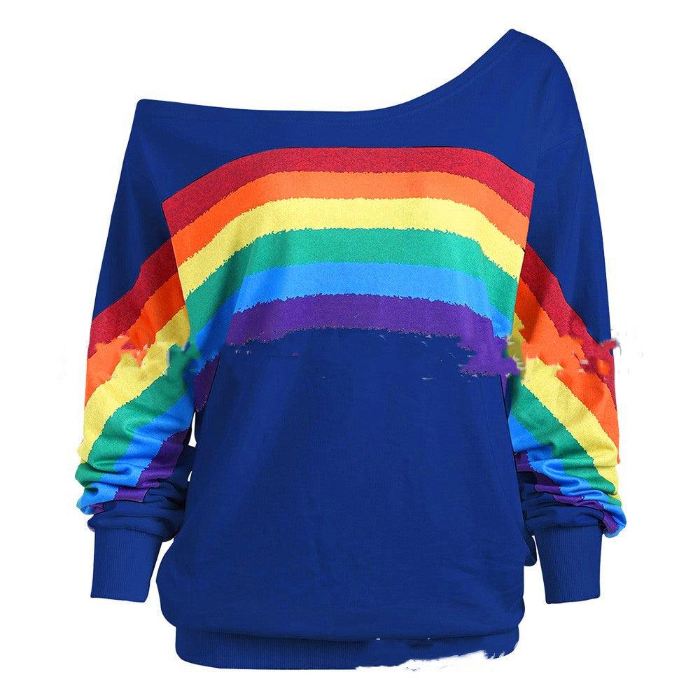 Rainbow Print Hoodies Pullover Loos - Cruish Home