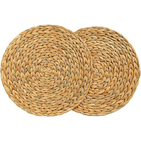 Woven Water Hyacinth Grass Round Mat - Cruish Home