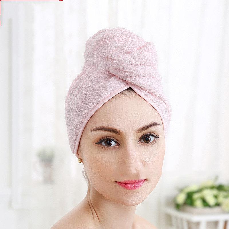 Pure Cotton Shower Cap Ladies Dry Hair Towel Soft Thick Absorbent Buckle Dry Hair Cap - Cruish Home