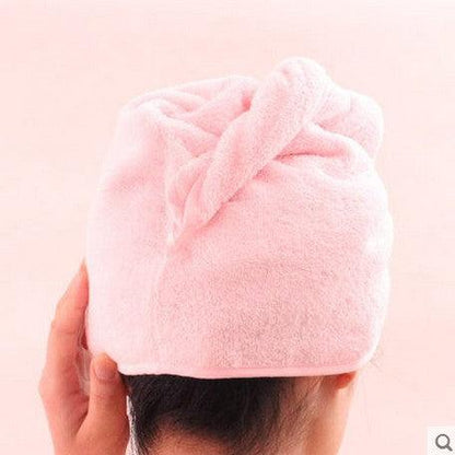 Pure Cotton Shower Cap Ladies Dry Hair Towel Soft Thick Absorbent Buckle Dry Hair Cap - Cruish Home