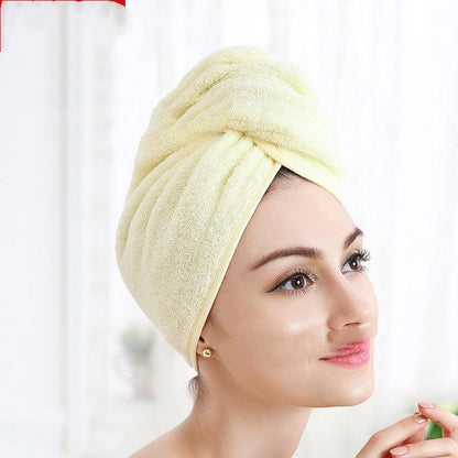 Pure Cotton Shower Cap Ladies Dry Hair Towel Soft Thick Absorbent Buckle Dry Hair Cap - Cruish Home