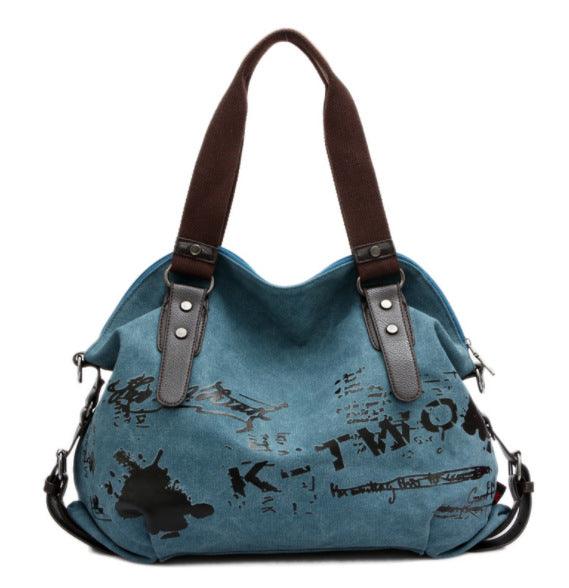 Canvas bag fashion lady shoulder bag graffiti printing bag female - Cruish Home