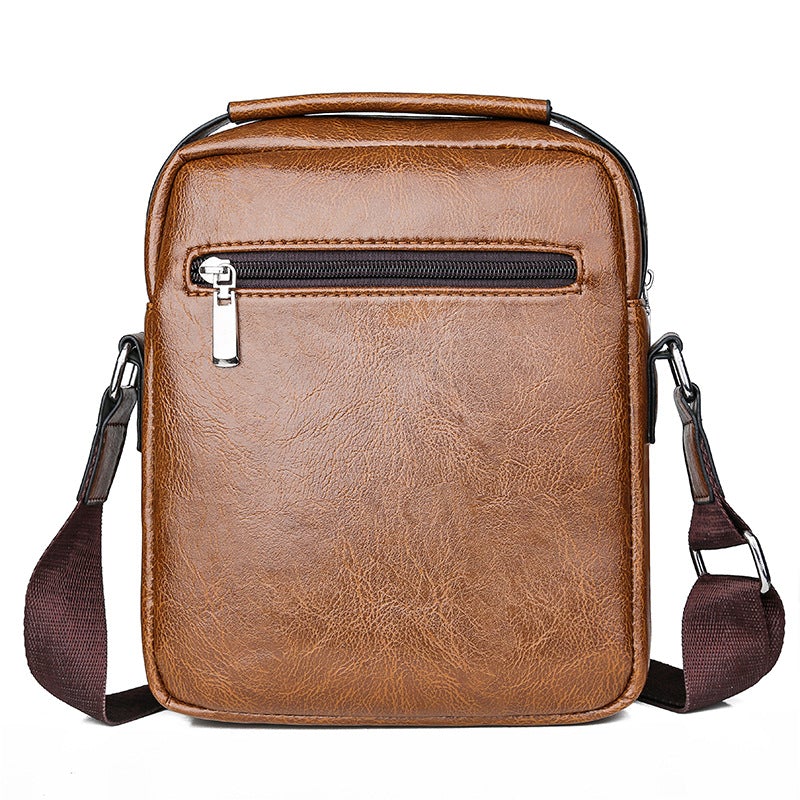 Men's PU Vertical Fashion Messenger Bag