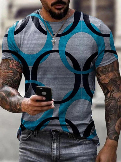 Digital Printed Slim-Fit Pullover Men's T-Shirt - Cruish Home