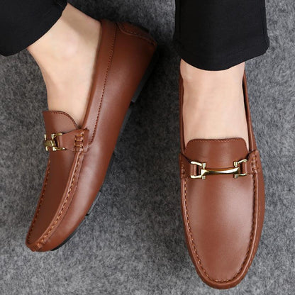 Spring And Summer Men'S Peas Shoes Korean Men'S Shoes Cowhide Driving Trendy Shoes Cross-Border Large Size Shoes - Cruish Home