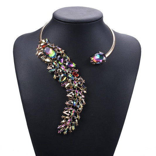 Colorful Rhinestones Chokers Necklaces Fashion Trend Crystals Necklaces Fine Jewelry Accessories for Women - Cruish Home