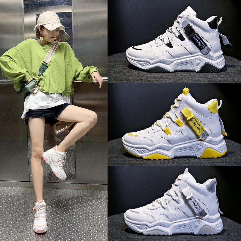 White Running Women Chunky Sport Shoes Woman Spring Summer Platform Sneakers - Cruish Home