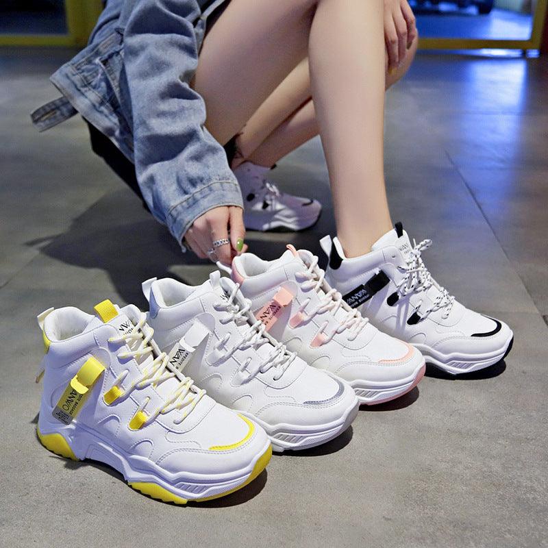 White Running Women Chunky Sport Shoes Woman Spring Summer Platform Sneakers - Cruish Home