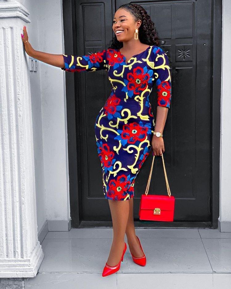 African Women's Printed Round Neck Dress Two Piece Set - Cruish Home