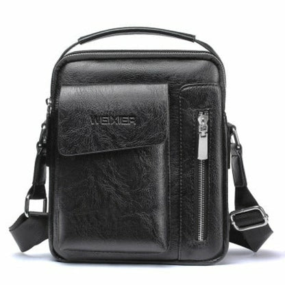 Men's PU Vertical Fashion Messenger Bag