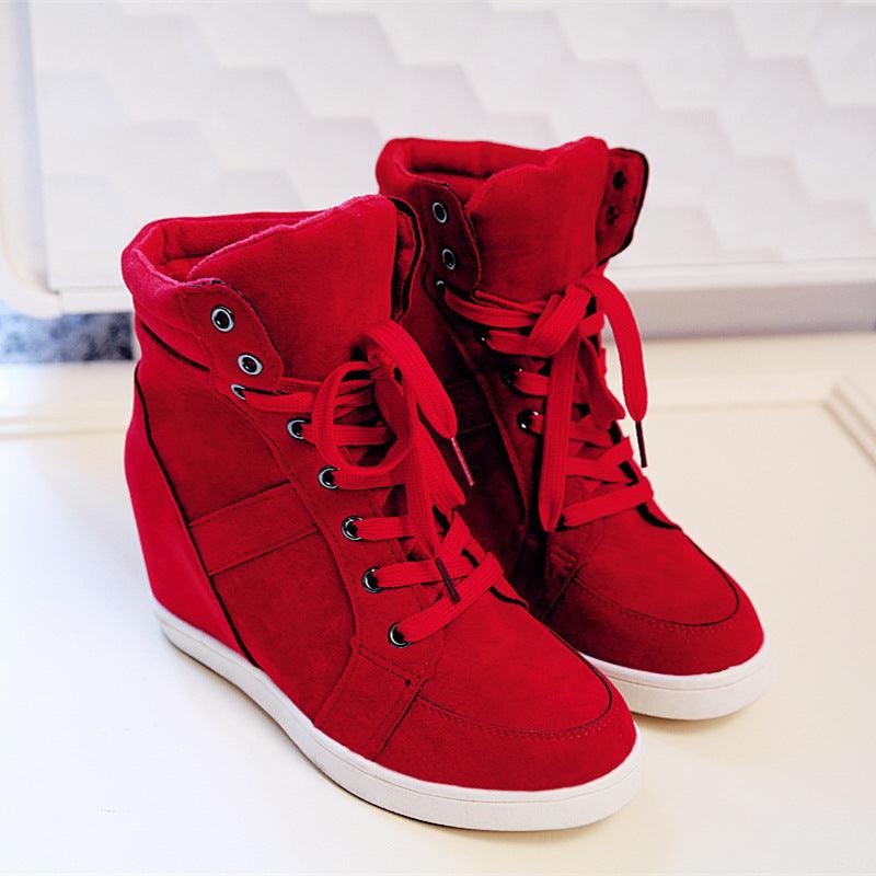 Plus Velvet Warm Cotton Shoes, Lace Up Women's Shoes, High-top Casual Shoes - Cruish Home